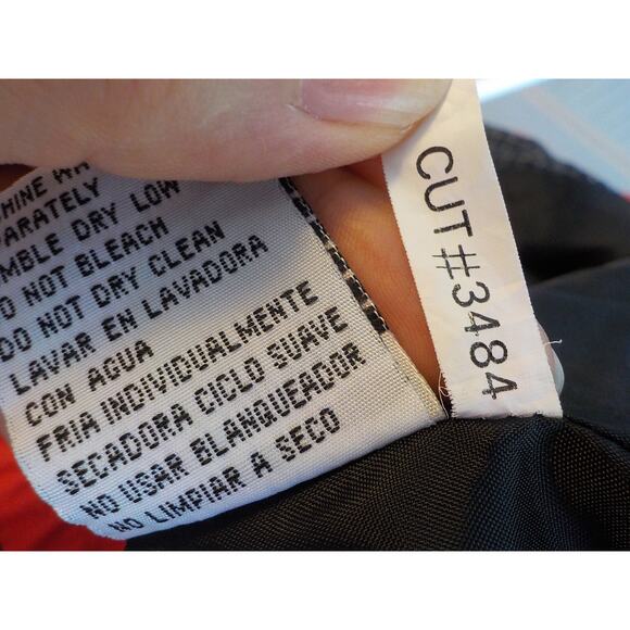 Hilton Corp Men Large Wind Jacket Red Black Color Block Elastic Waist Pocket Zip - Picture 9 of 13